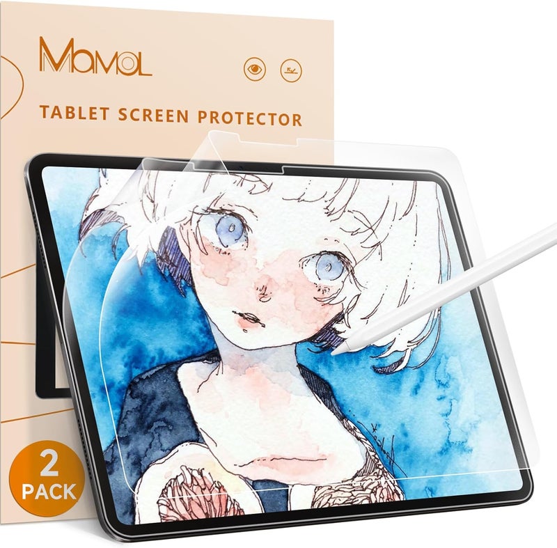 Mamol [2 Pack] Paper Screen Protector for Apple iPad Pro 13 inch 7th 8th (2024 2025, M4 M5), Matte Anti Glare Blue Light Filter, Write as Real Paper/High Sensitive/Bubble Free/Compatible with Apple Pencil - Image 1